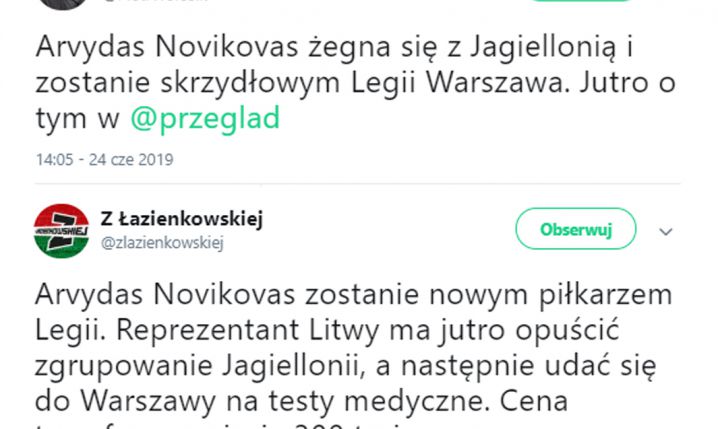 Arvydas Novikovas trafi do Legii Warszawa!